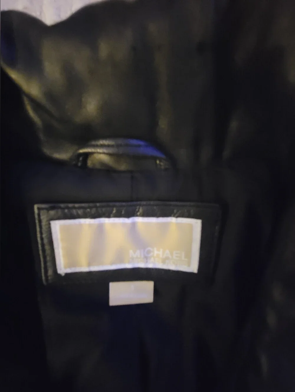 Michael Kors Black Quilted Leather Moto Jacket, Women's S - Picture 4 of 4
